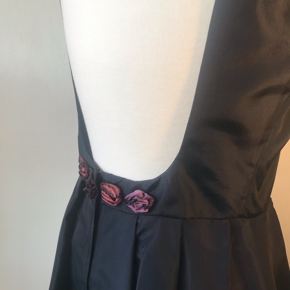 Vintage Gunne Sax Jessica McClintock Backless 80s Dress Goth Black NWT, Rosettes - Picture 5 of 16